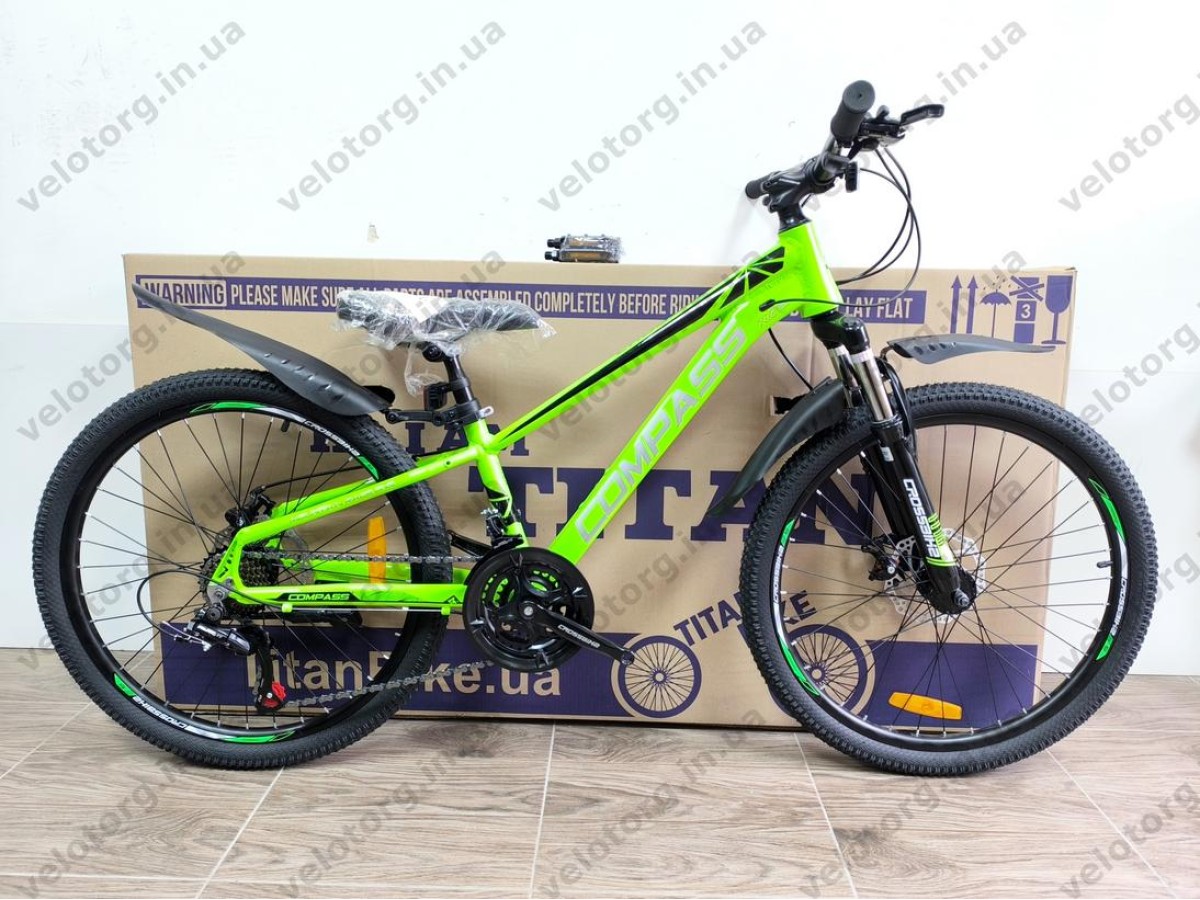 Велосипед Crossbike 24″ Compass рама 11″ green-black
