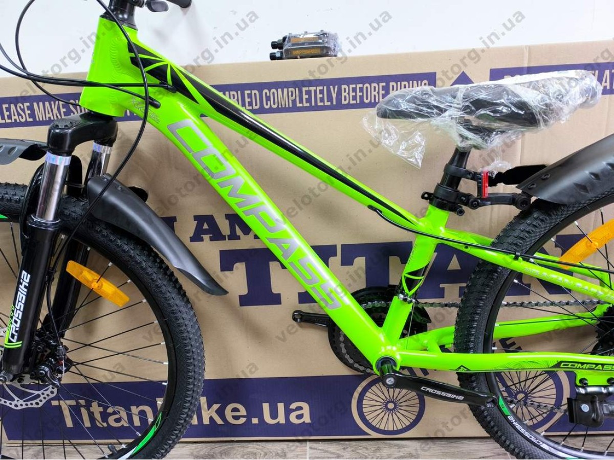 Велосипед Crossbike 24″ Compass рама 11″ green-black