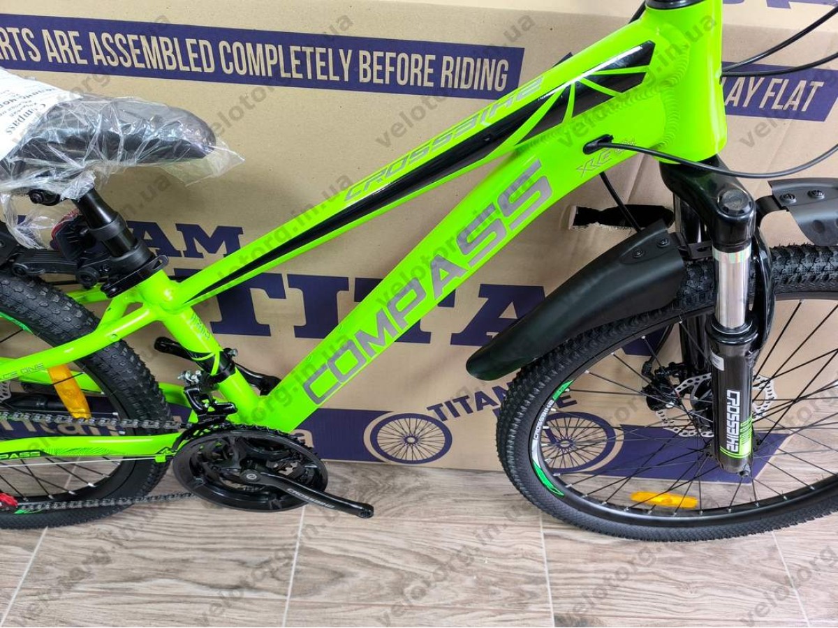 Велосипед Crossbike 24″ Compass рама 11″ green-black