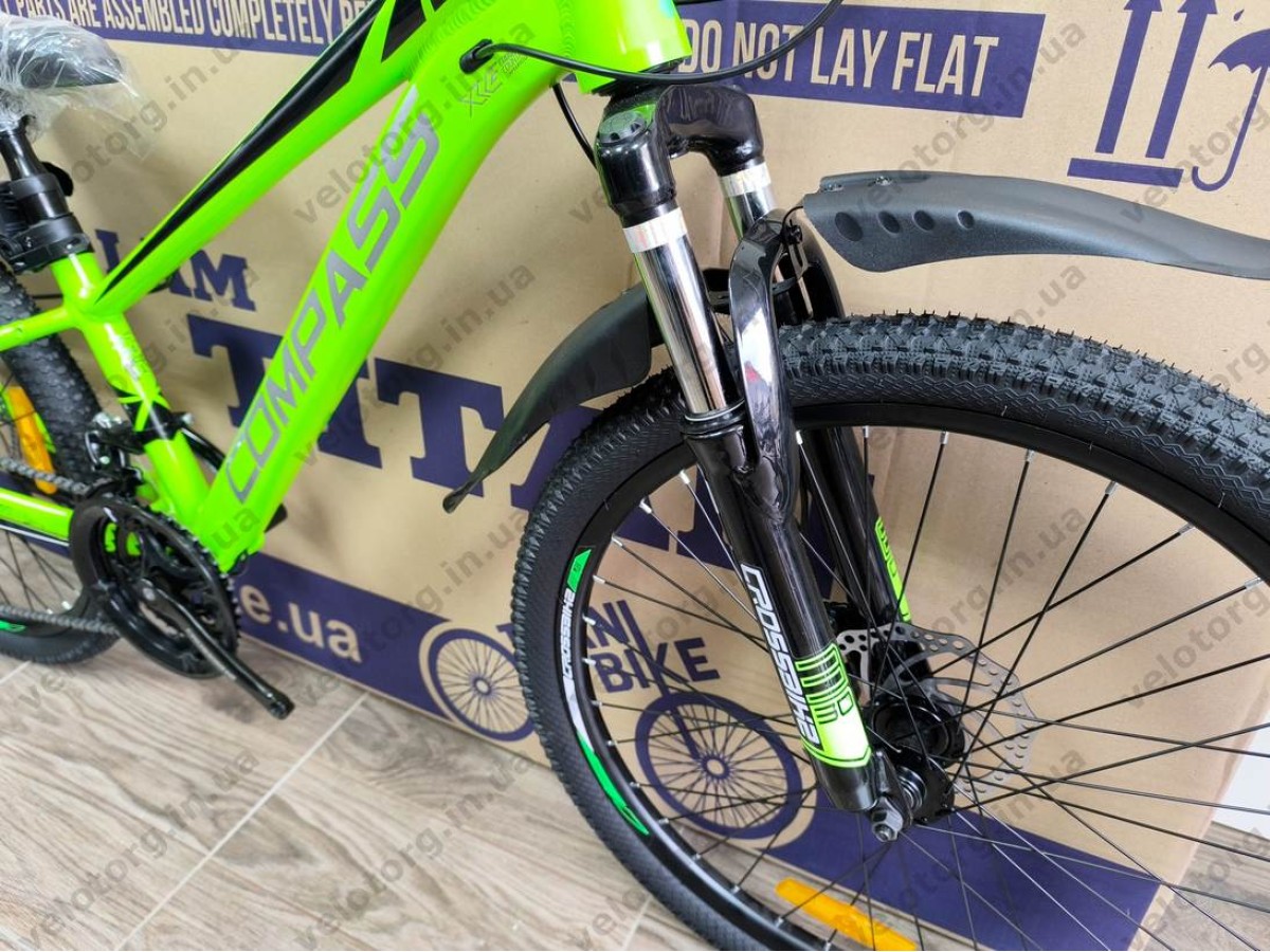 Велосипед Crossbike 24″ Compass рама 11″ green-black