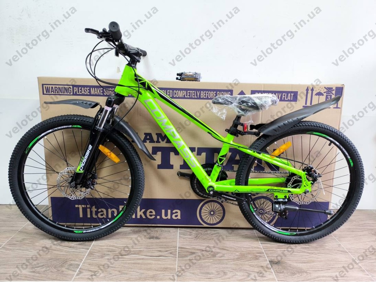 Велосипед Crossbike 24″ Compass рама 11″ green-black