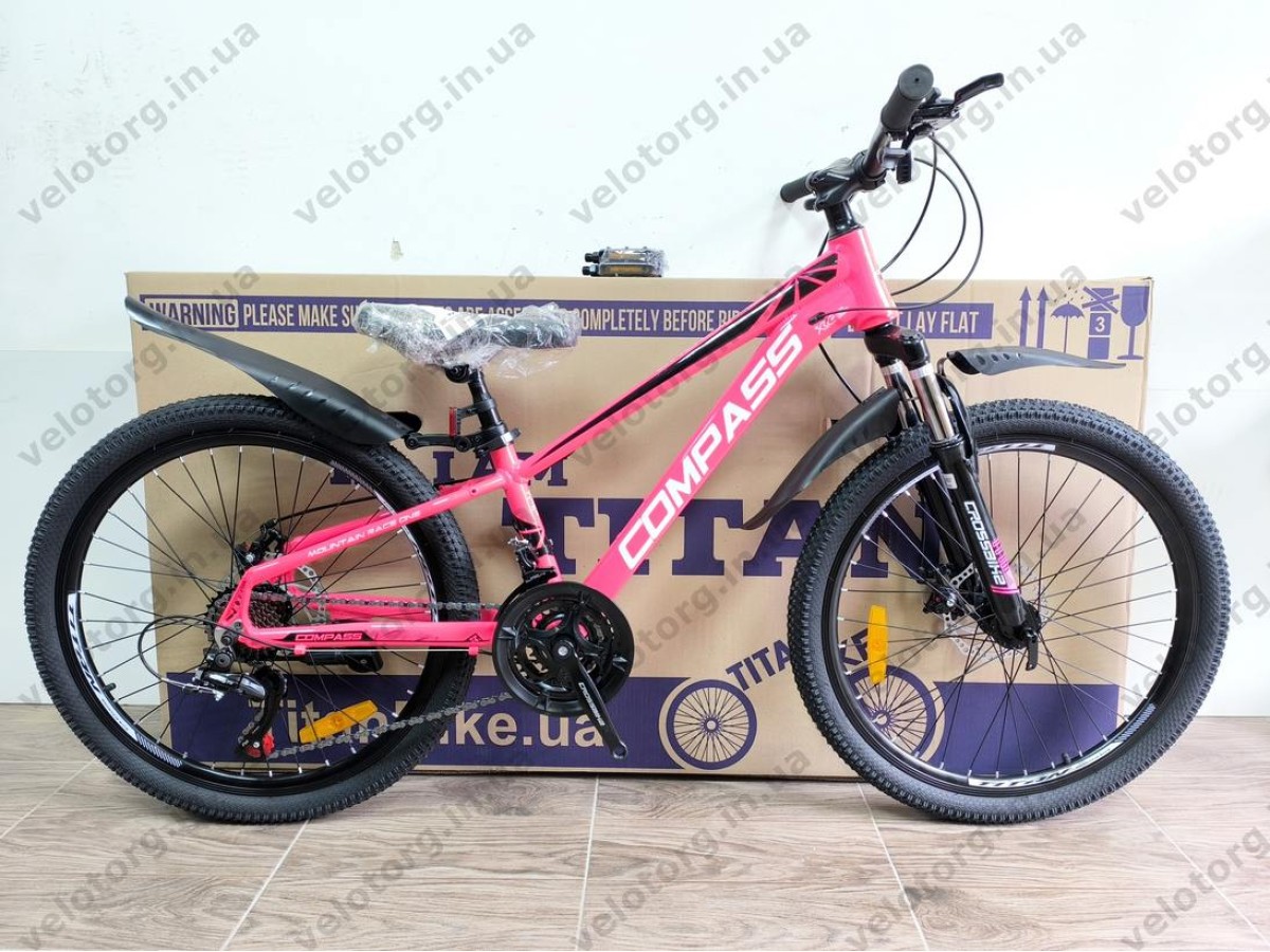 Велосипед Crossbike 24″ Compass рама 11″ pink-black