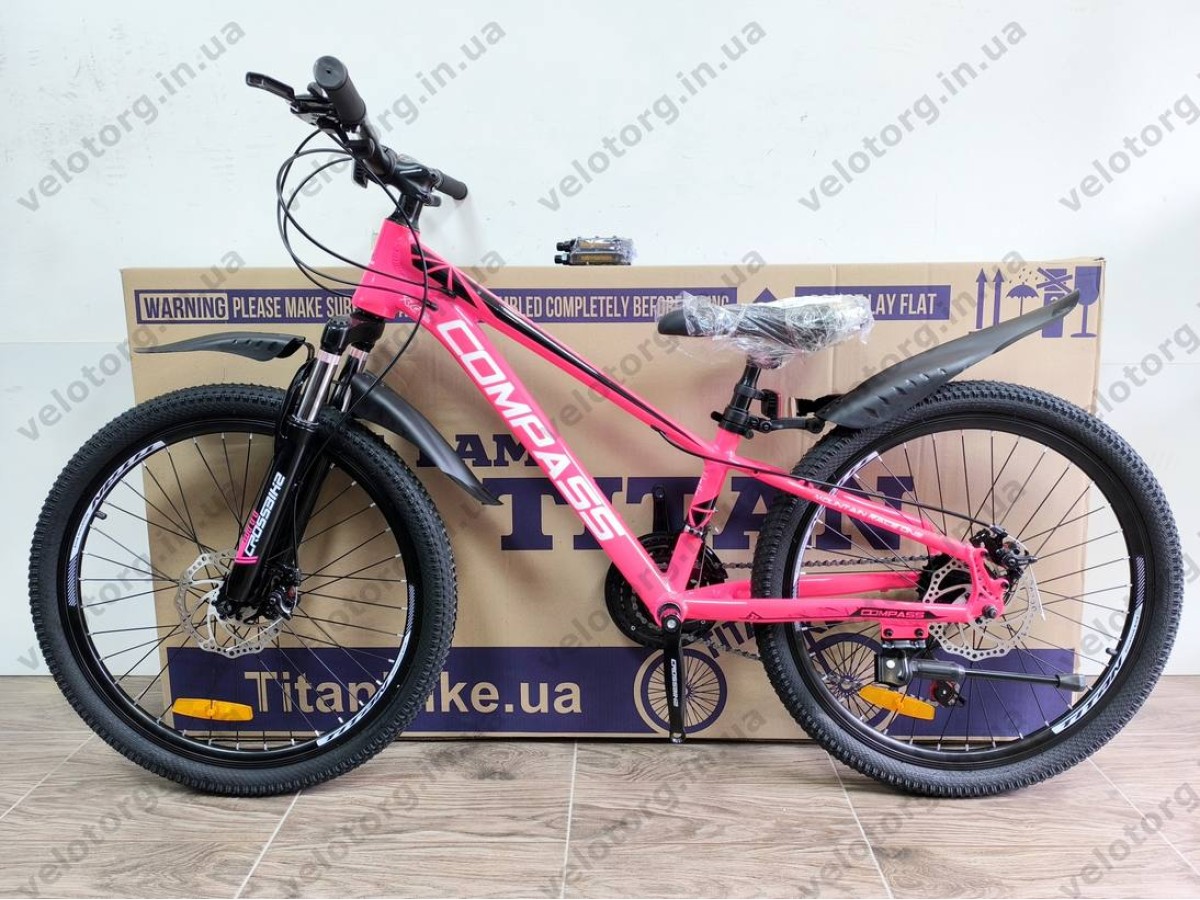 Велосипед Crossbike 24″ Compass рама 11″ pink-black
