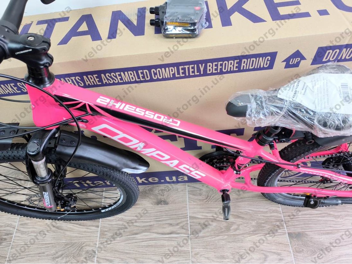 Велосипед Crossbike 24″ Compass рама 11″ pink-black