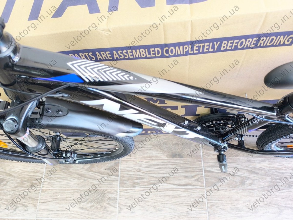 Велосипед Crossbike 24" Next 2025 Рама 12" black-blue — надійний гірський байк для підлітків