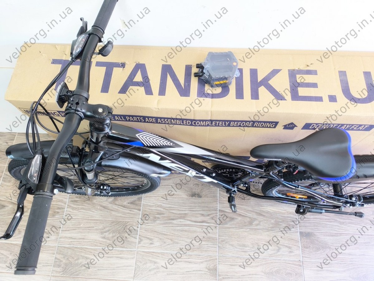 Велосипед Crossbike 24" Next 2025 Рама 12" black-blue — надійний гірський байк для підлітків