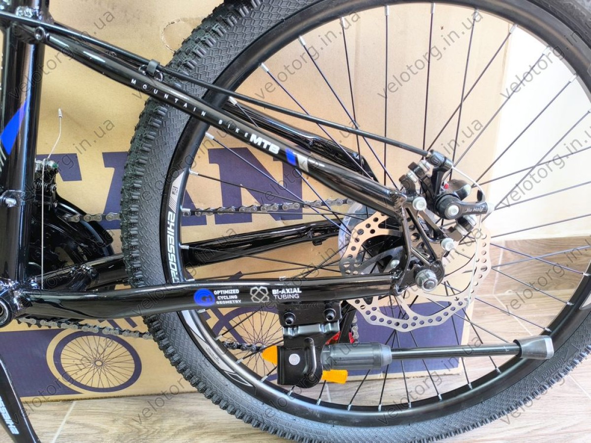 Велосипед Crossbike 24" Next 2025 Рама 12" black-blue — надійний гірський байк для підлітків