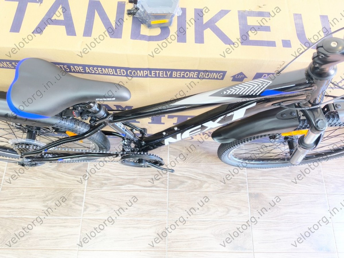 Велосипед Crossbike 24" Next 2025 Рама 12" black-blue — надійний гірський байк для підлітків