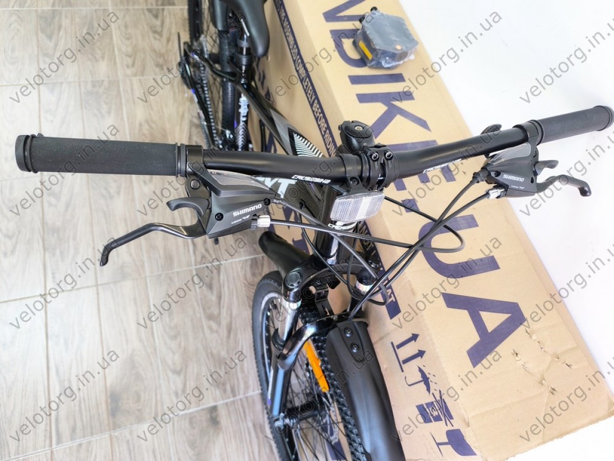 Велосипед Crossbike 24" Next 2025 Рама 12" black-blue — надійний гірський байк для підлітків