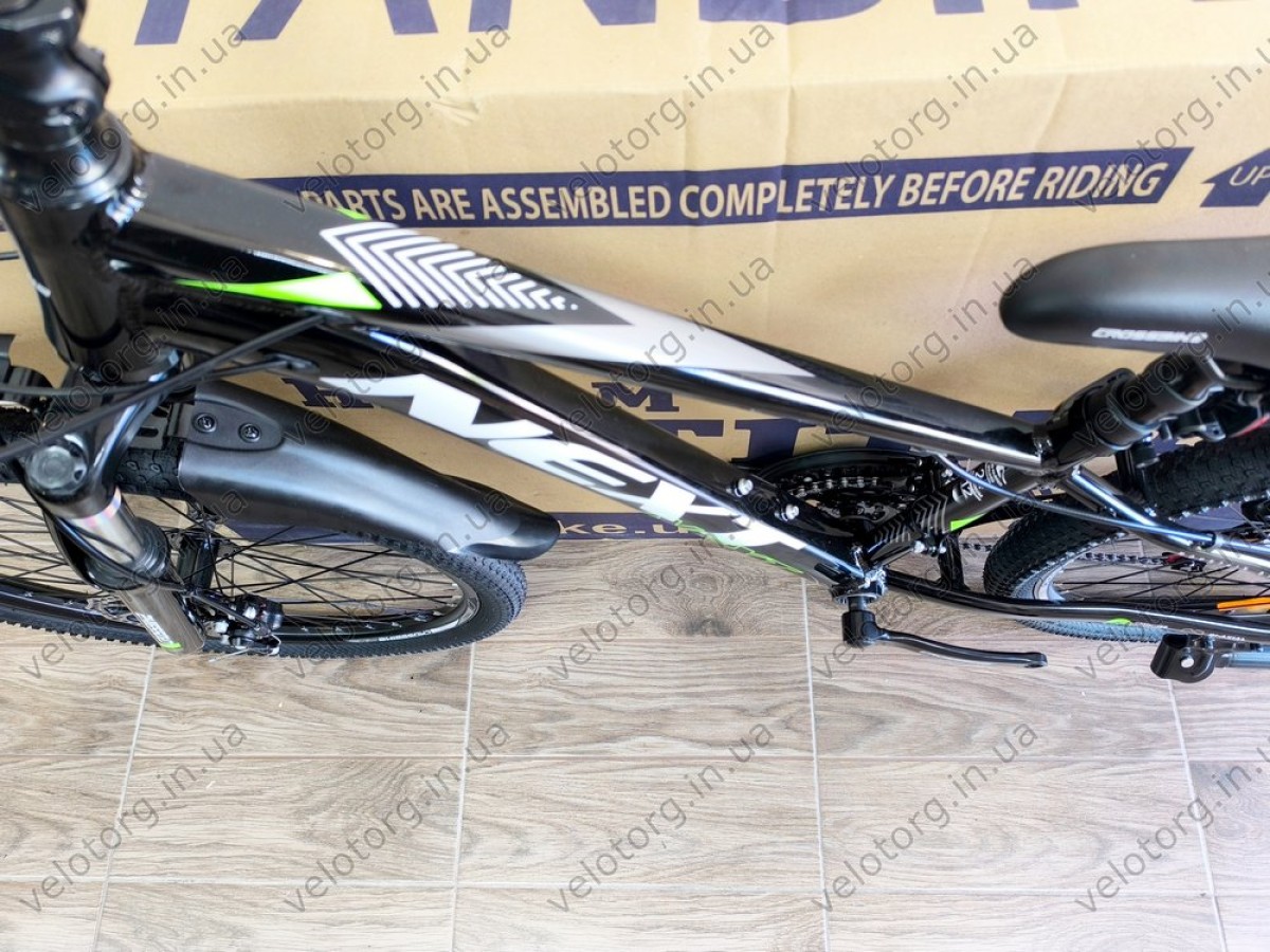 Велосипед Crossbike 24" Next 2025 Рама 12" black-green — надійний гірський байк для підлітків