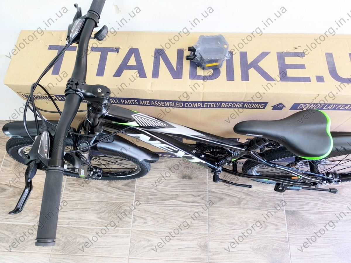 Велосипед Crossbike 24" Next 2025 Рама 12" black-green — надійний гірський байк для підлітків