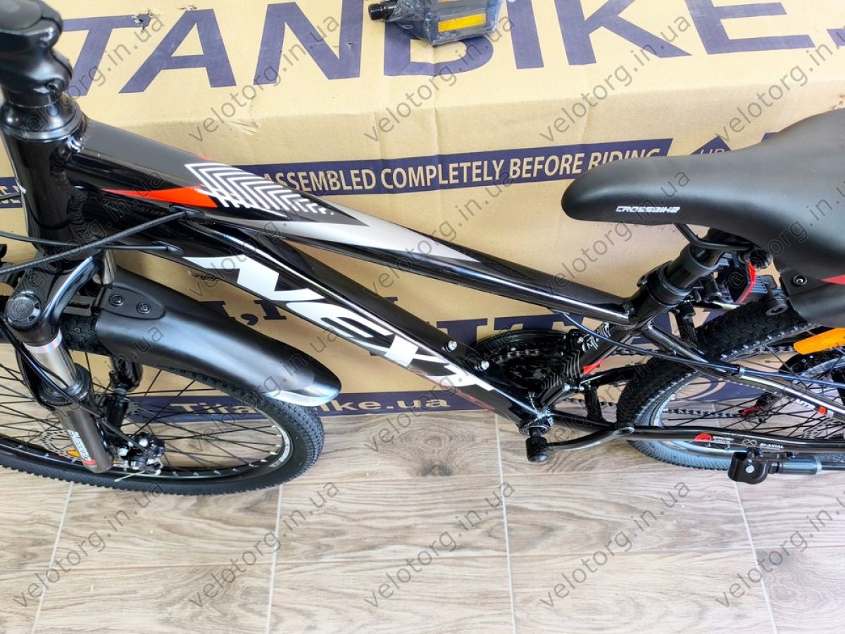 Велосипед Crossbike 24" Next 2025 Рама 12" black-red — надійний гірський байк для підлітків