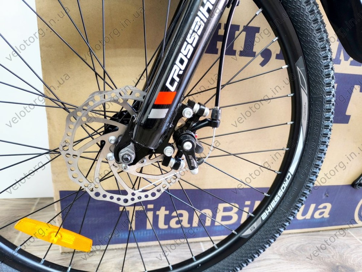 Велосипед Crossbike 24" Next 2025 Рама 12" black-red — надійний гірський байк для підлітків