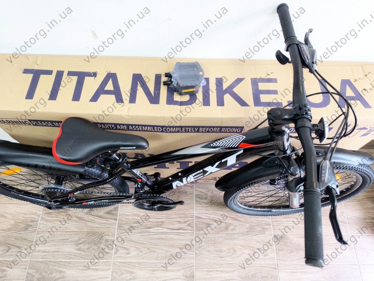 Велосипед Crossbike 24" Next 2025 Рама 12" black-red — надійний гірський байк для підлітків