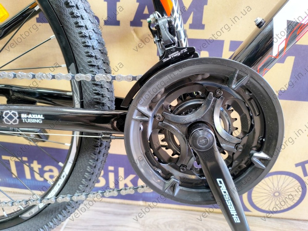 Велосипед Crossbike 24" Next 2025 Рама 12" black-red — надійний гірський байк для підлітків