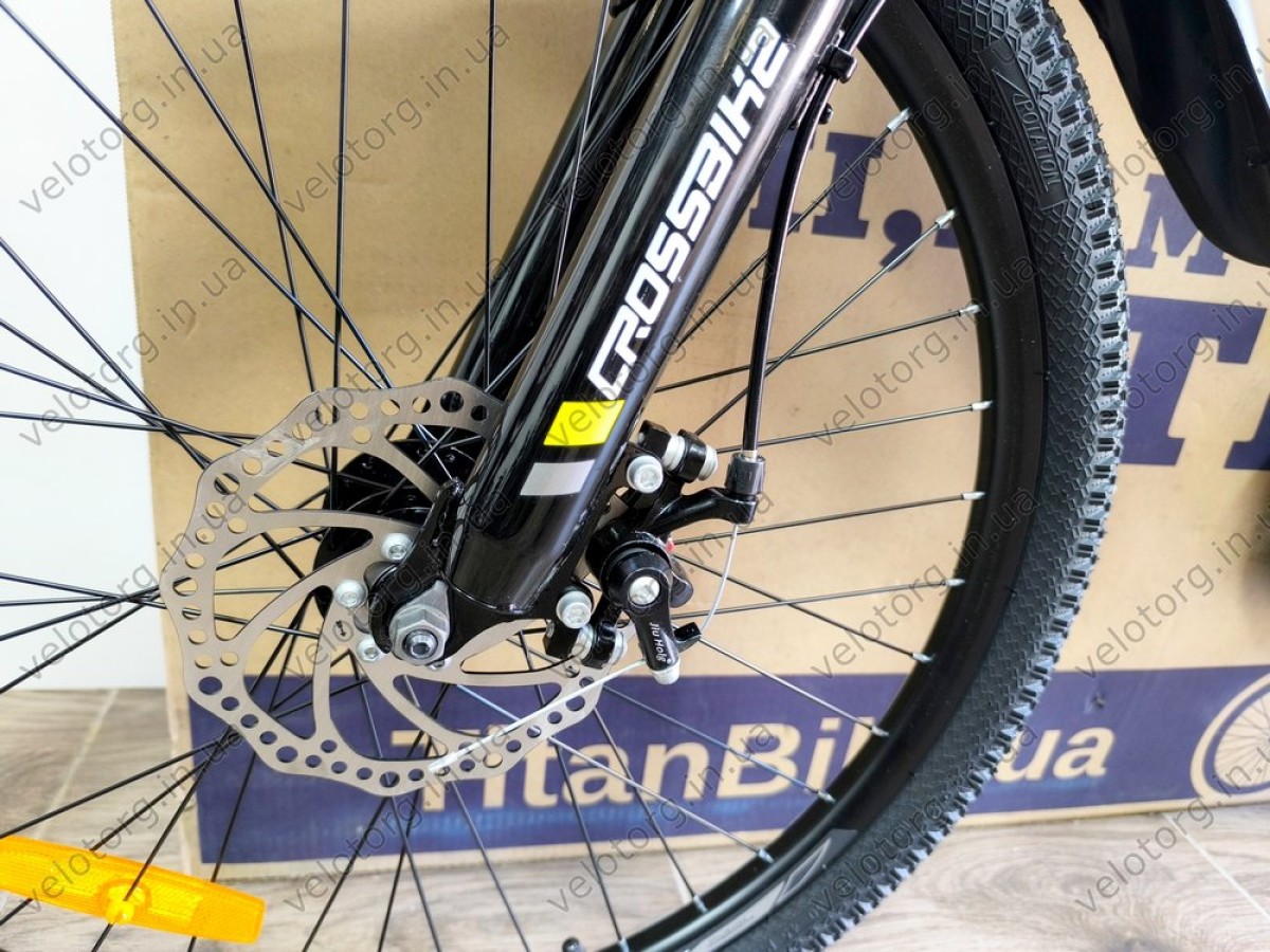 Велосипед Crossbike 24" Next 2025 Рама 12" black-yellow — надійний гірський байк для підлітків
