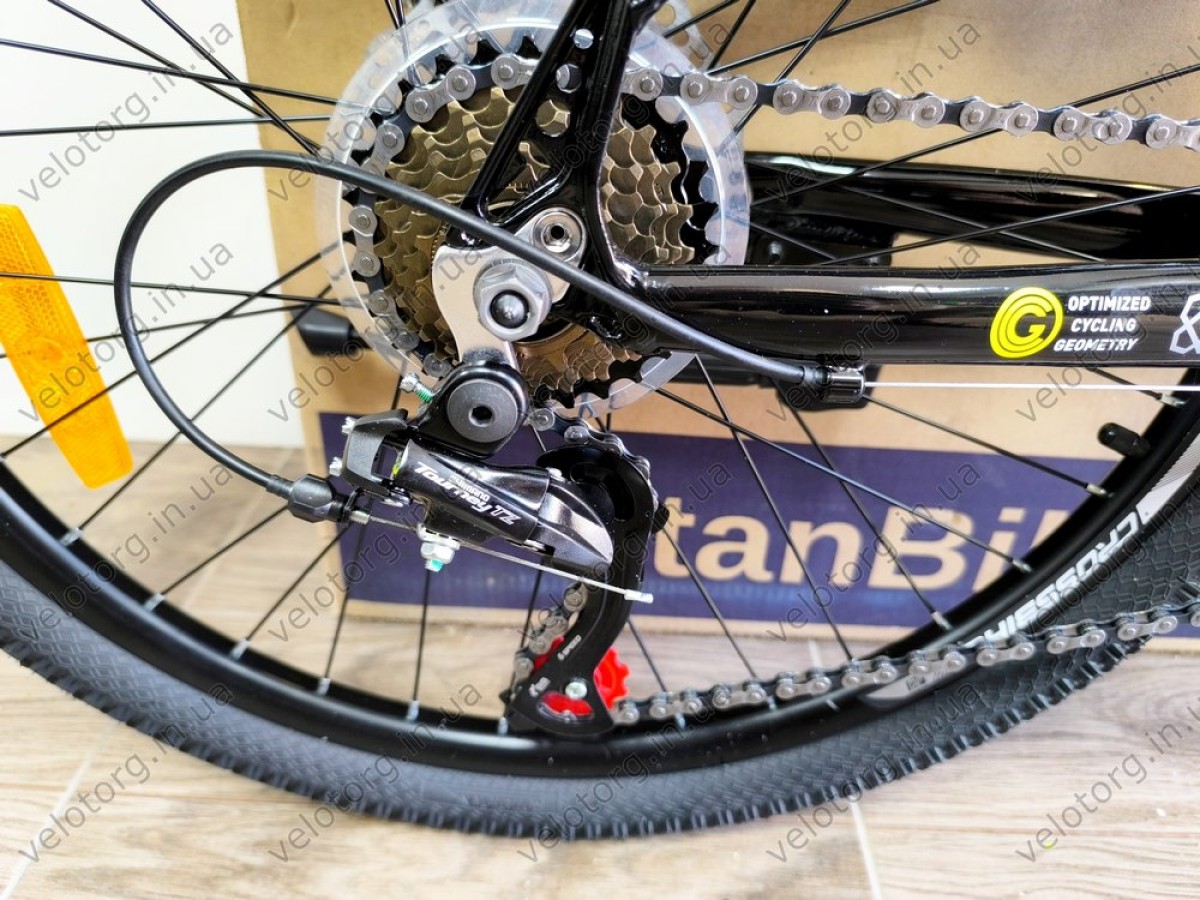 Велосипед Crossbike 24" Next 2025 Рама 12" black-yellow — надійний гірський байк для підлітків