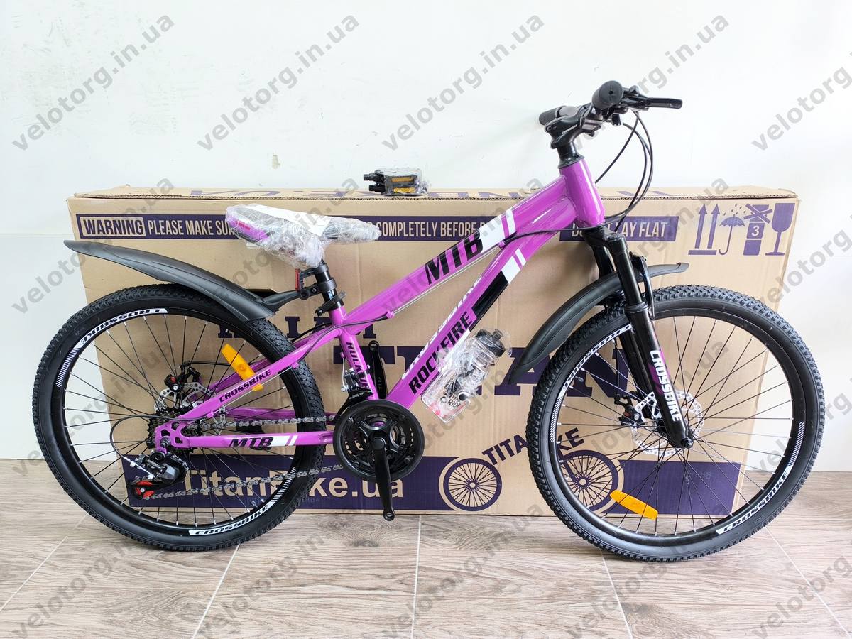 Велосипед CrossBike 24" Rockfire рама 11" purple