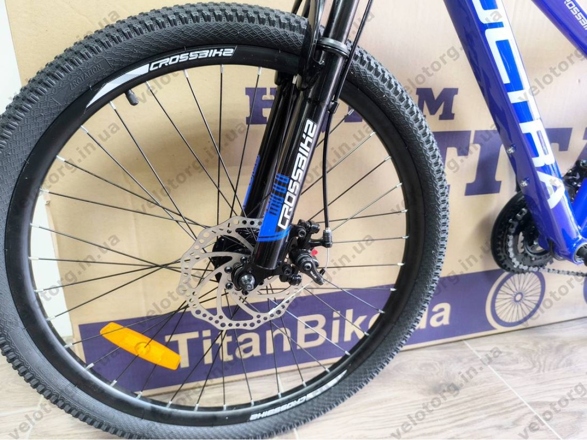 Велосипед Crossbike 24" Ultra 2026 Рама 12" blue-white алюмінієвий