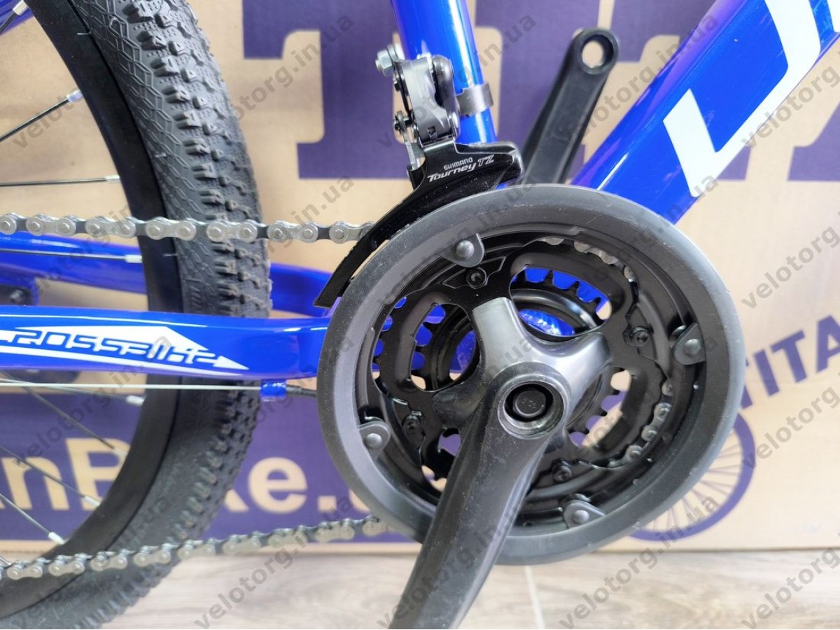 Велосипед Crossbike 24" Ultra 2026 Рама 12" blue-white алюмінієвий