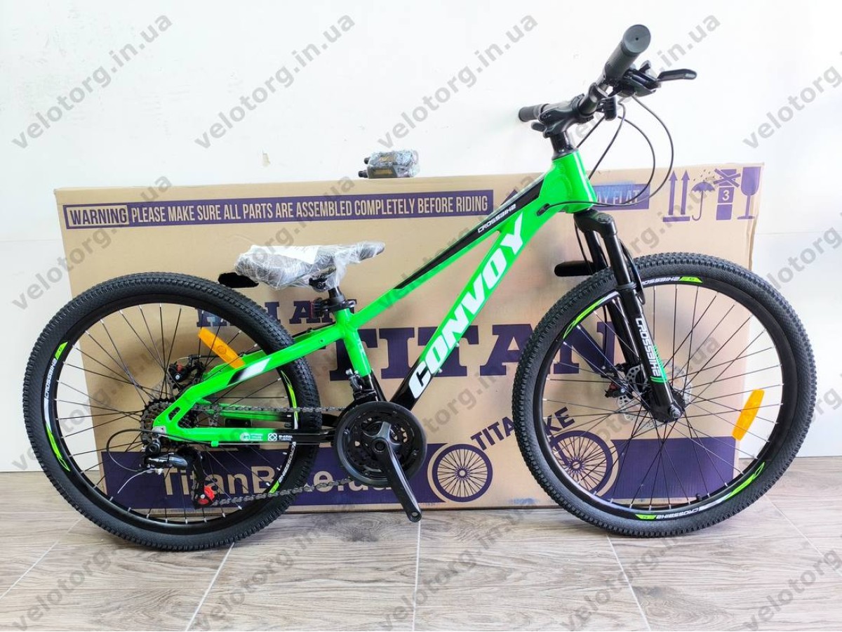 Велосипед Crossbike 24" Ultra 2026 Рама 12" green-black