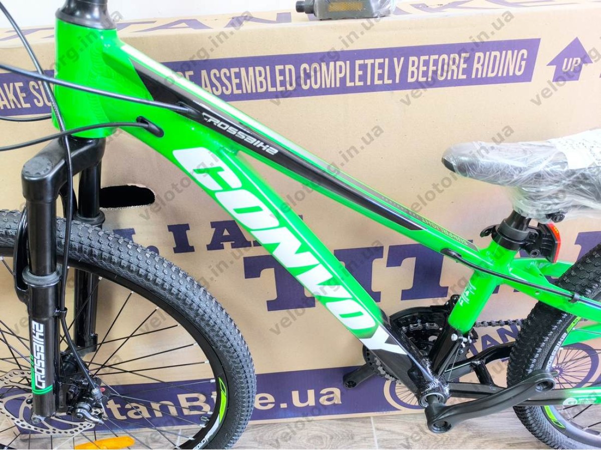 Велосипед Crossbike 24" Ultra 2026 Рама 12" green-black