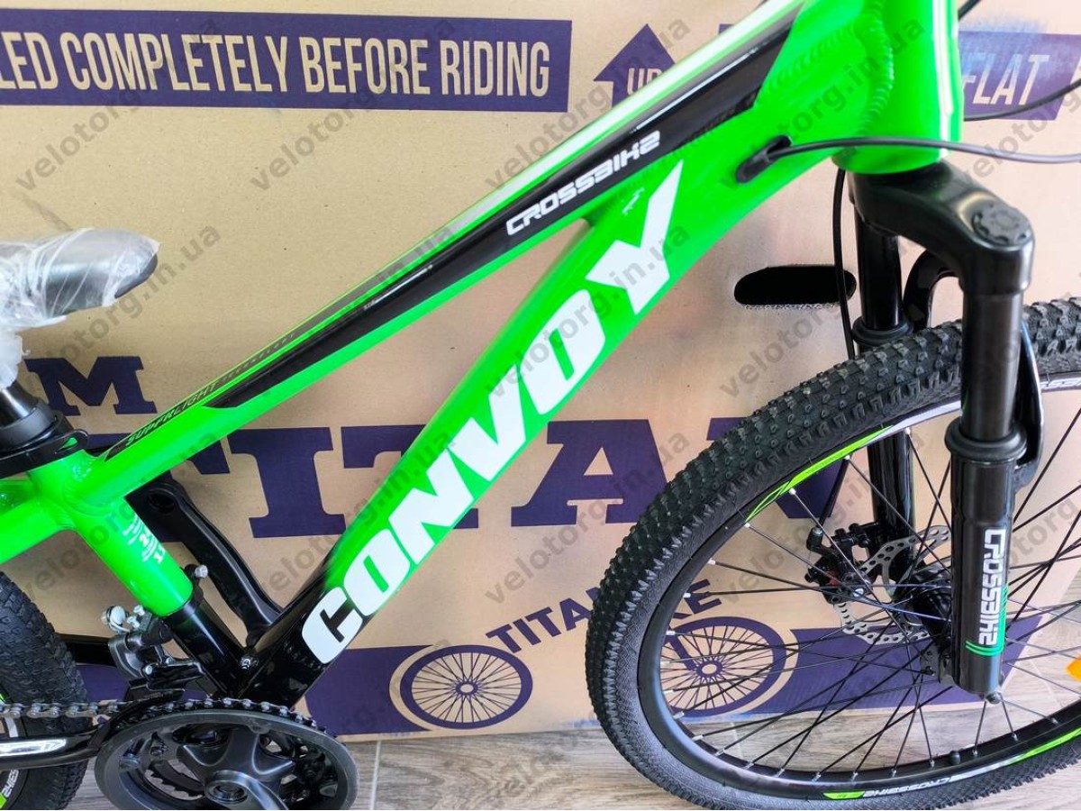 Велосипед Crossbike 24" Ultra 2026 Рама 12" green-black