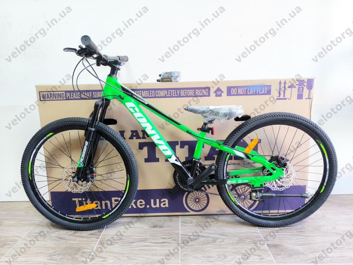 Велосипед Crossbike 24" Ultra 2026 Рама 12" green-black