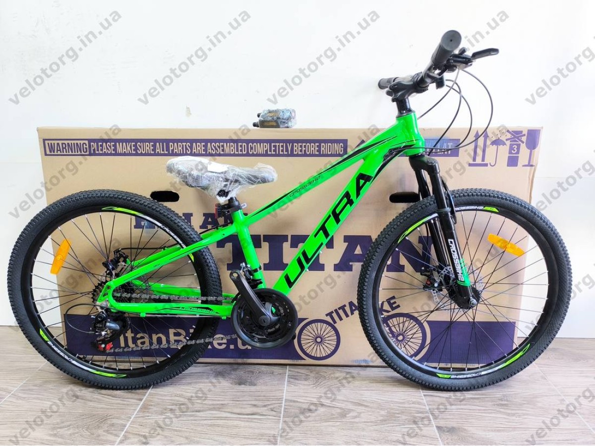 Велосипед Crossbike 24" Ultra 2026 Рама 12" green-black