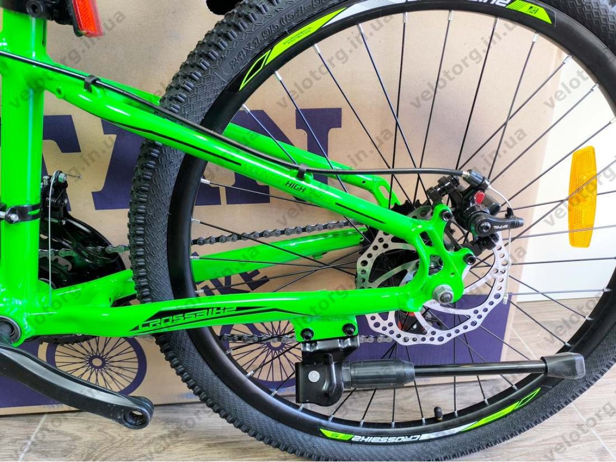 Велосипед Crossbike 24" Ultra 2026 Рама 12" green-black