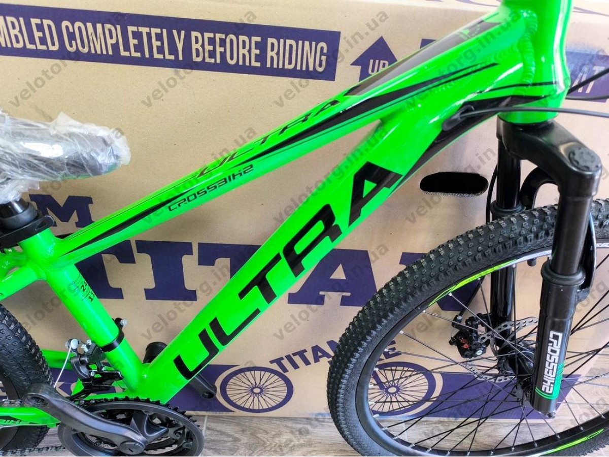 Велосипед Crossbike 24" Ultra 2026 Рама 12" green-black