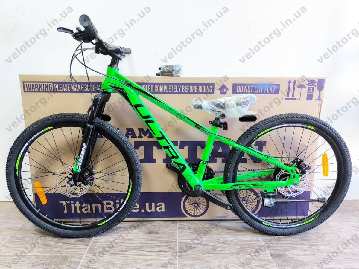 Велосипед Crossbike 24" Ultra 2026 Рама 12" green-black
