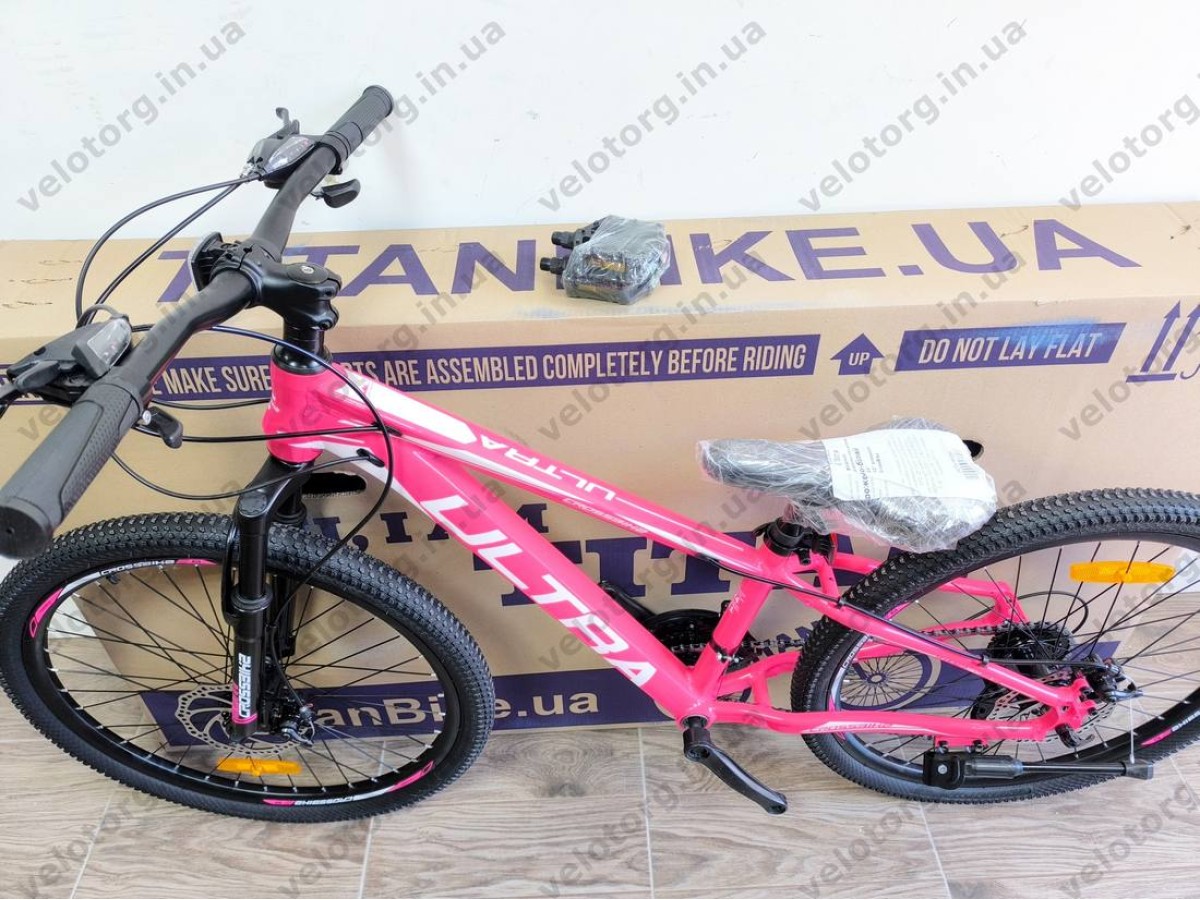Велосипед Crossbike 24" Ultra 2026 Рама 12" pink-white рожевий