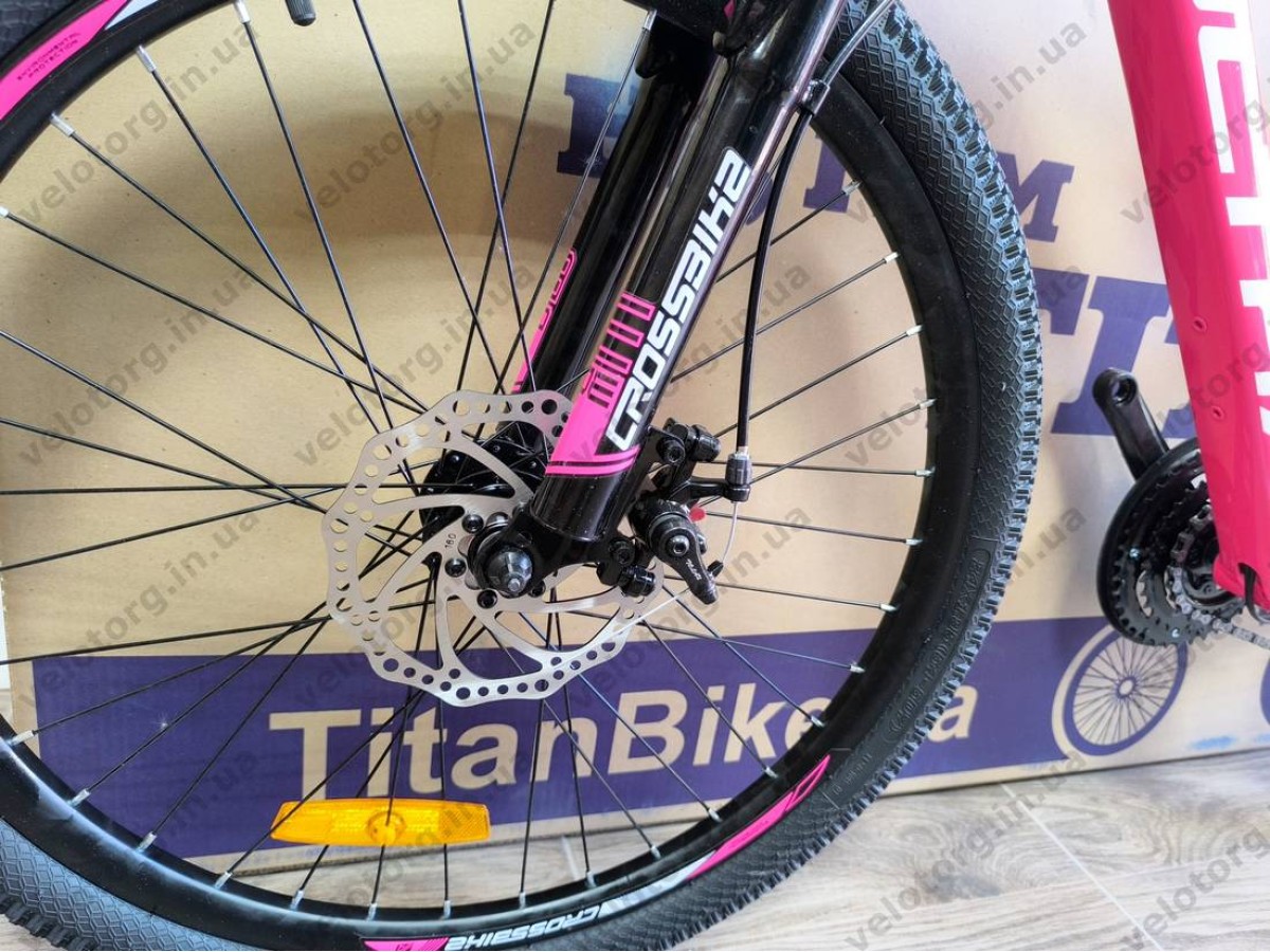 Велосипед Crossbike 24" Ultra 2026 Рама 12" pink-white рожевий