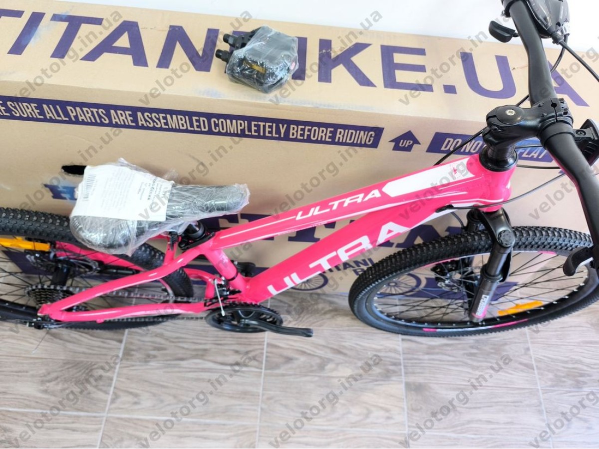 Велосипед Crossbike 24" Ultra 2026 Рама 12" pink-white рожевий