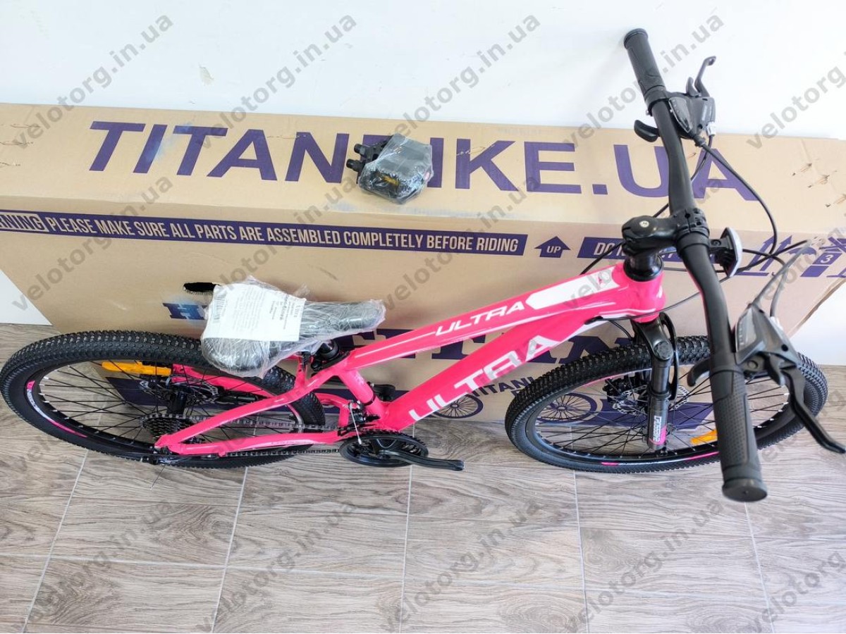 Велосипед Crossbike 24" Ultra 2026 Рама 12" pink-white рожевий