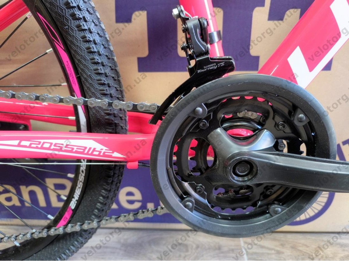 Велосипед Crossbike 24" Ultra 2026 Рама 12" pink-white рожевий