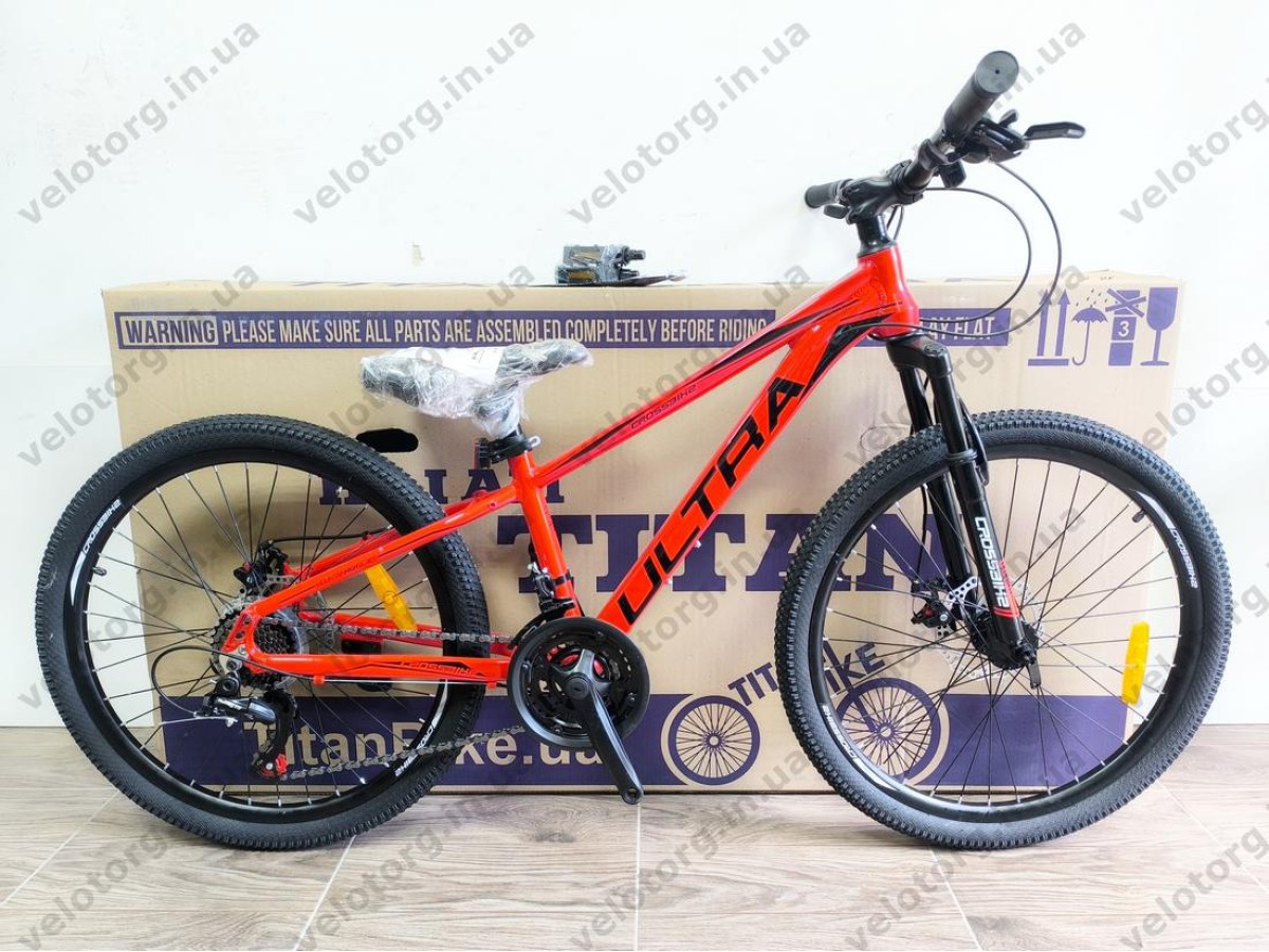 Велосипед Crossbike 24" Ultra 2026 Рама 12" red-black алюмінієвий