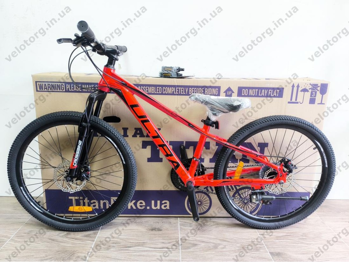 Велосипед Crossbike 24" Ultra 2026 Рама 12" red-black алюмінієвий