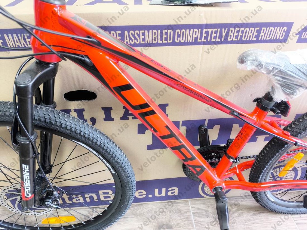 Велосипед Crossbike 24" Ultra 2026 Рама 12" red-black алюмінієвий