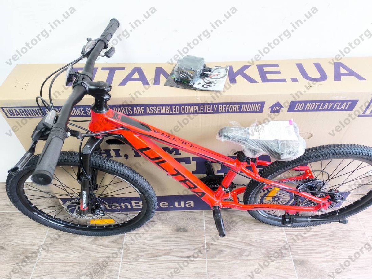 Велосипед Crossbike 24" Ultra 2026 Рама 12" red-black алюмінієвий
