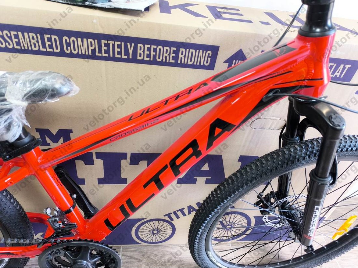 Велосипед Crossbike 24" Ultra 2026 Рама 12" red-black алюмінієвий