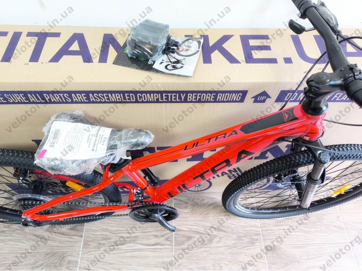Велосипед Crossbike 24" Ultra 2026 Рама 12" red-black алюмінієвий