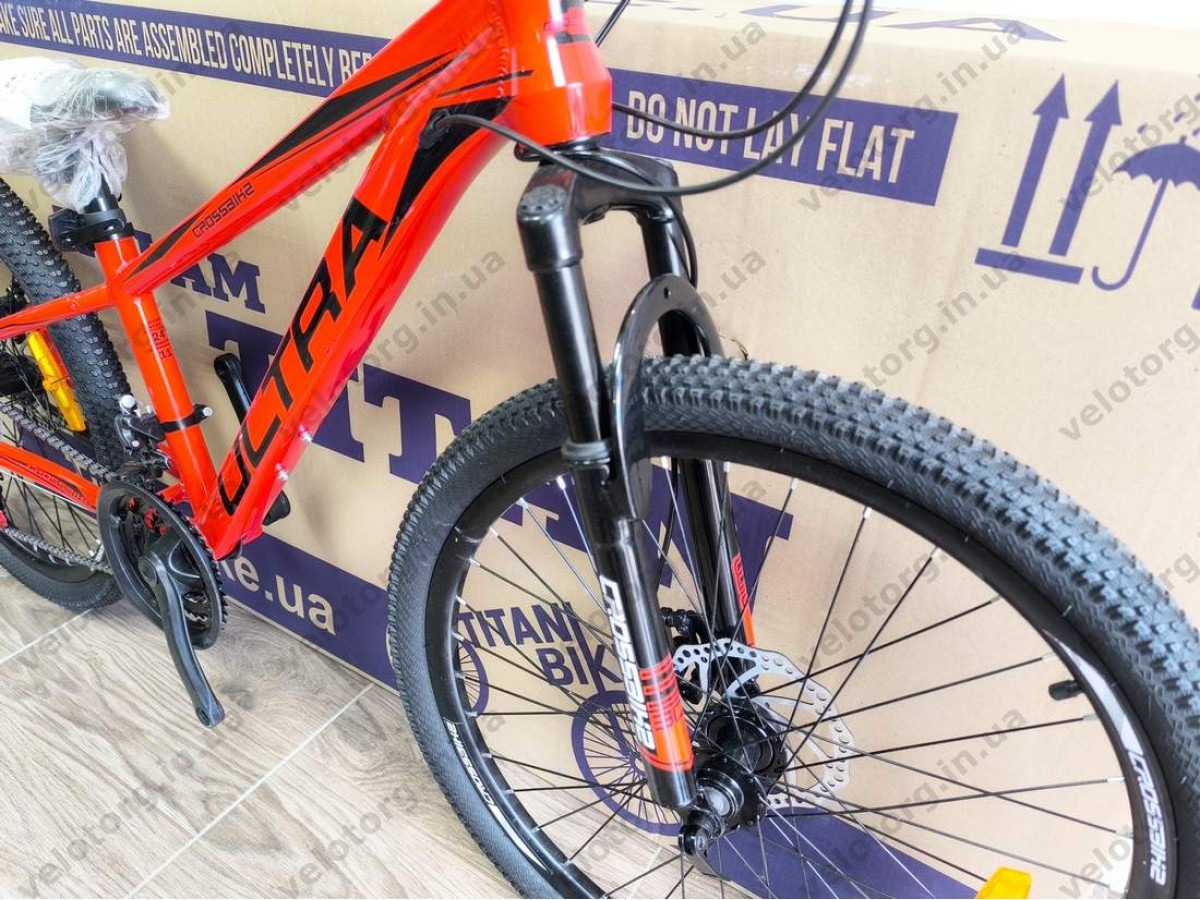 Велосипед Crossbike 24" Ultra 2026 Рама 12" red-black алюмінієвий