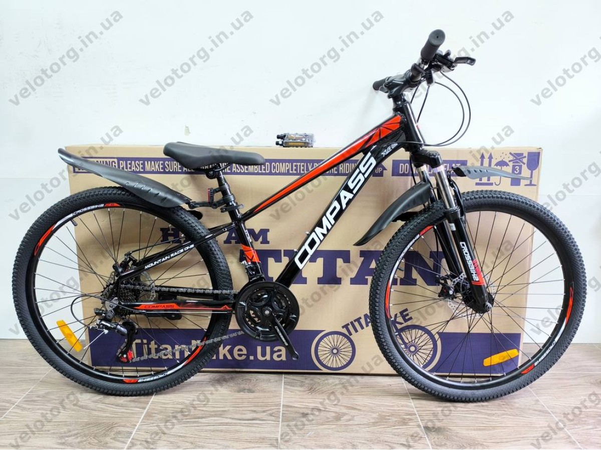 Велосипед Crossbike 26" Compass Рама 12.5" black-red