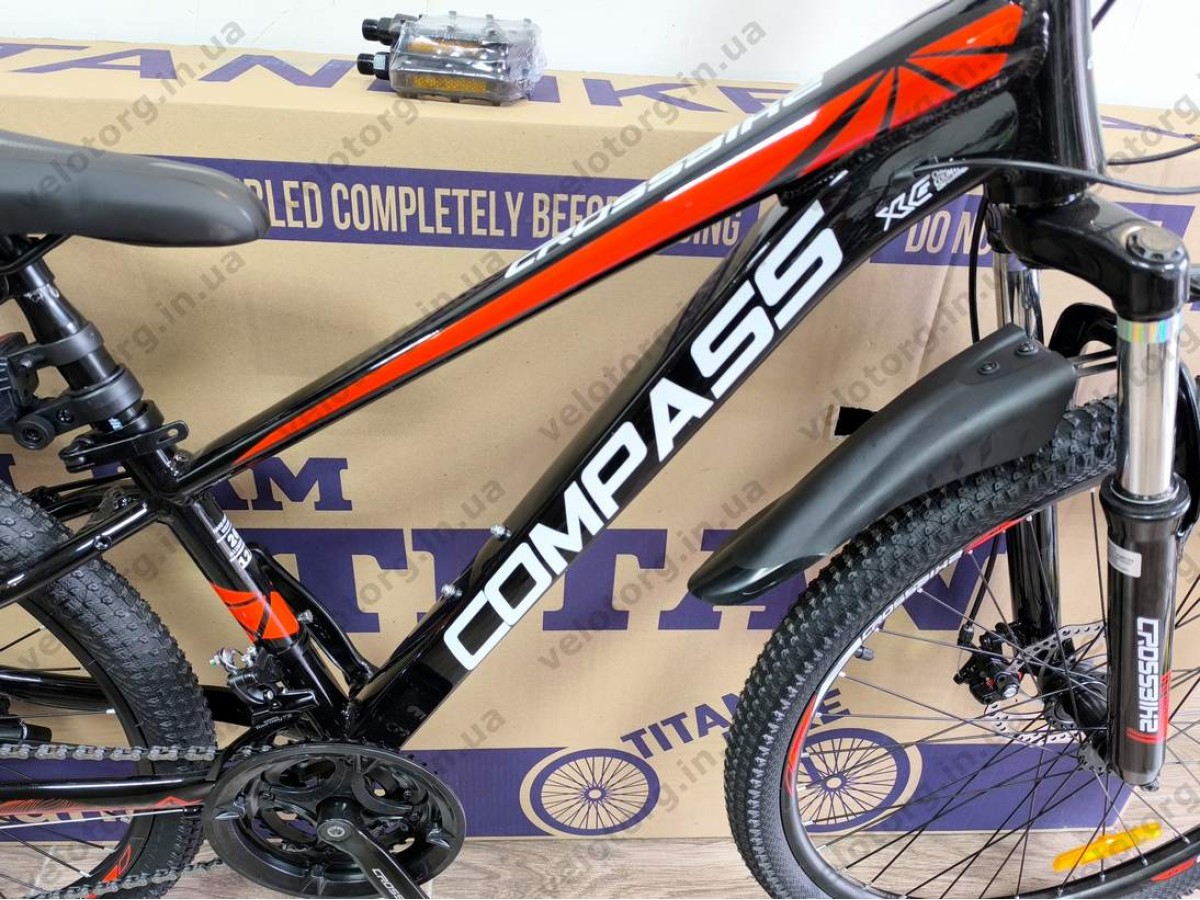 Велосипед Crossbike 26" Compass Рама 12.5" black-red