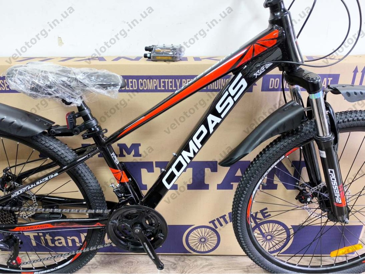 Велосипед Crossbike 26" Compass Рама 12.5" black-red