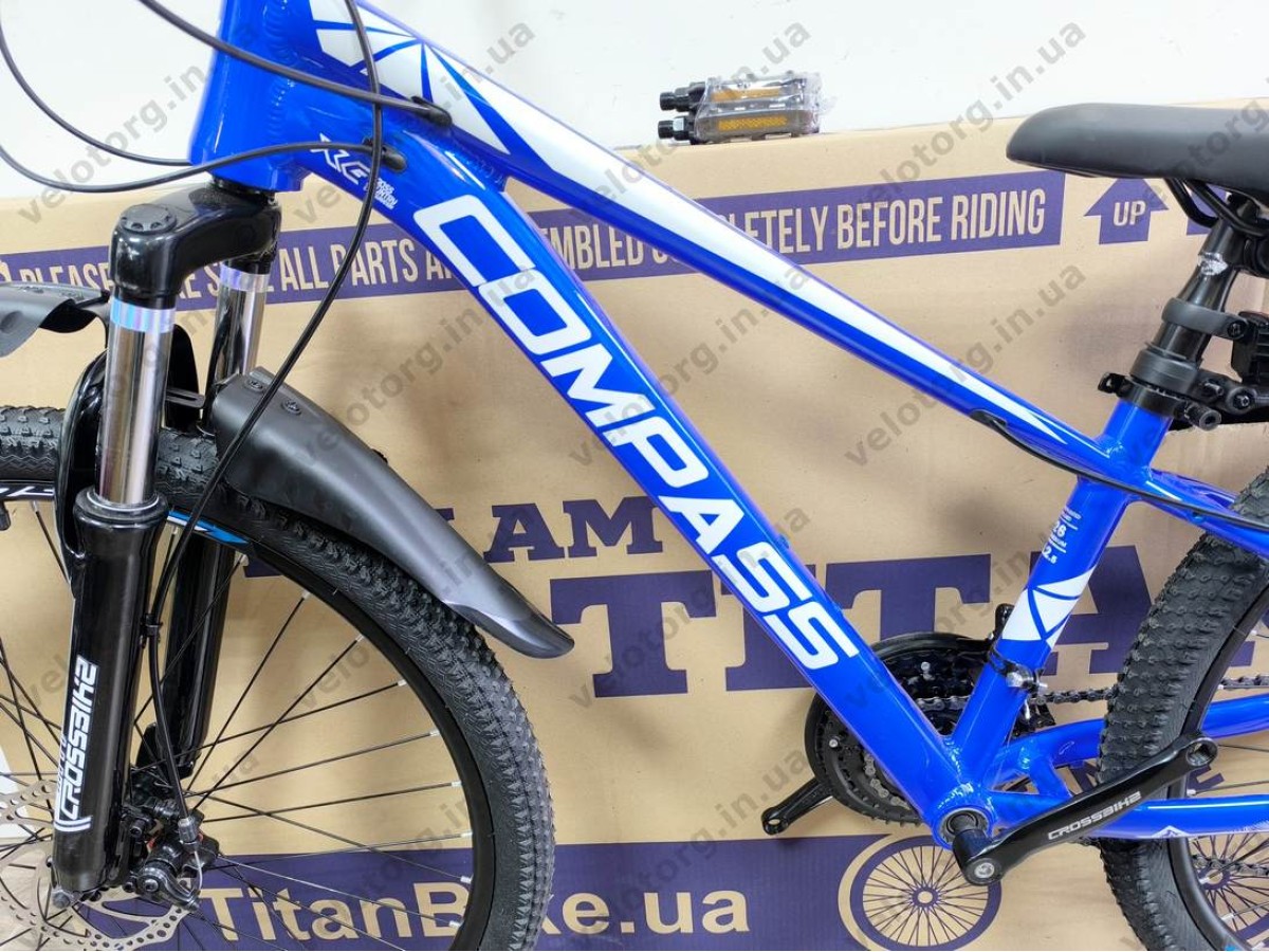 Велосипед Crossbike 26" Compass Рама 12.5" blue-white