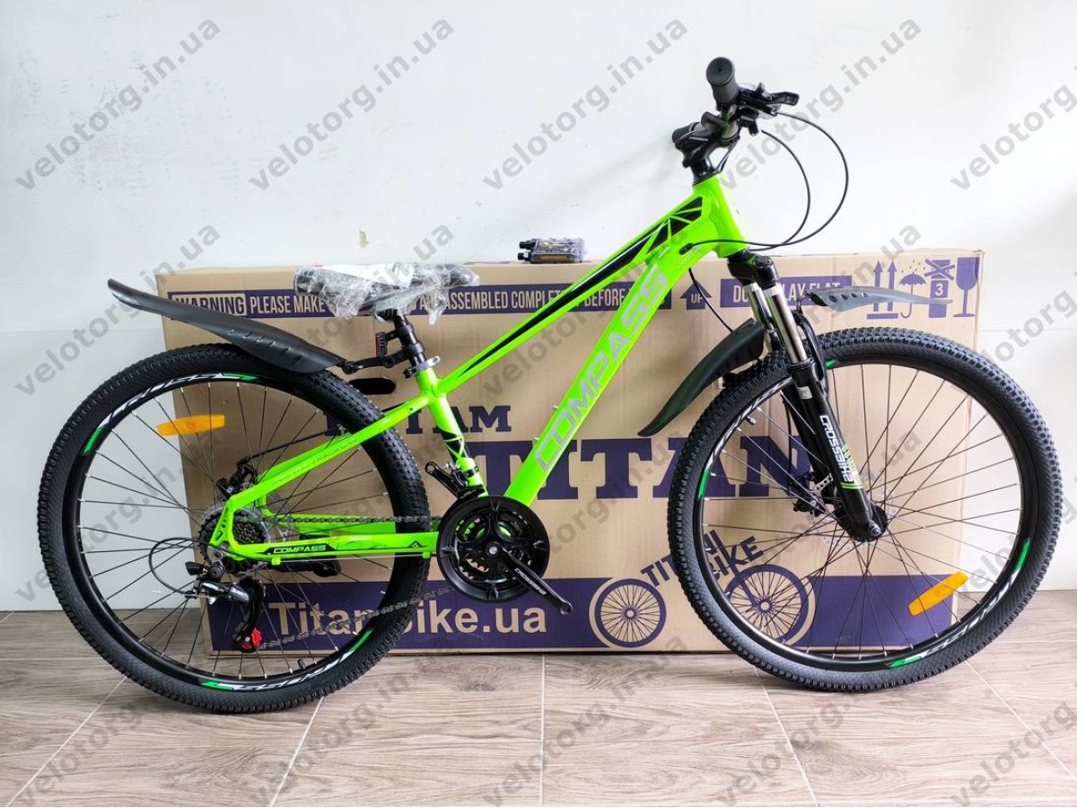 Велосипед Crossbike 26" Compass Рама 12.5" green-black