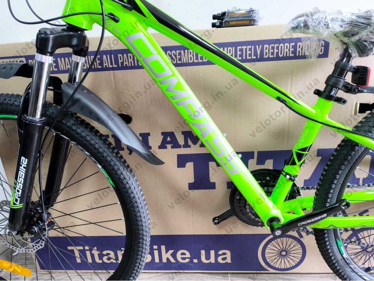 Велосипед Crossbike 26" Compass Рама 12.5" green-black